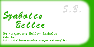 szabolcs beller business card